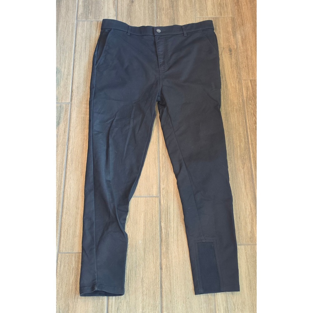 Zanerobe Dynamo Chino Pants Mens 34 Black Tapered Elastic Cuff Jogger Trouser